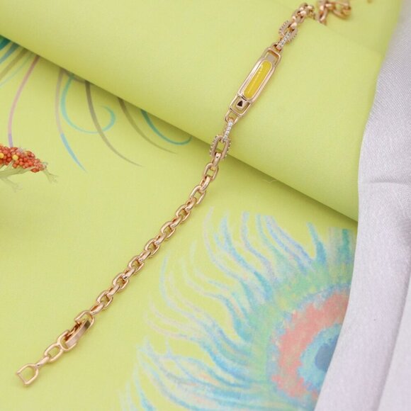 Elegant Rose Gold Bracelet with Yellow Accent, XPBL0701 - Picture 6 of 13